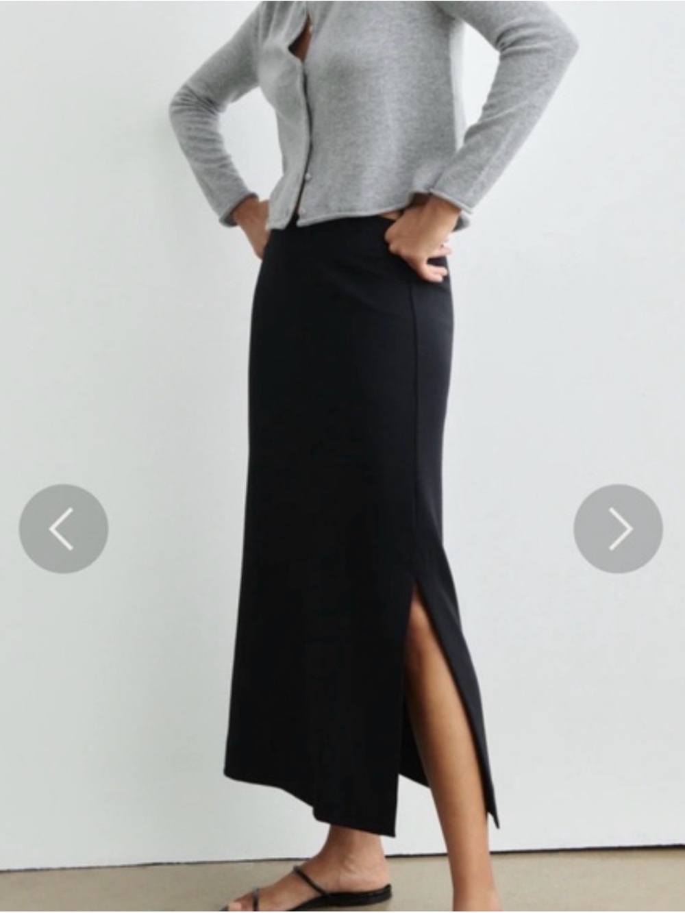 AYR Black High Hopes Midi Skirt with Side Slit